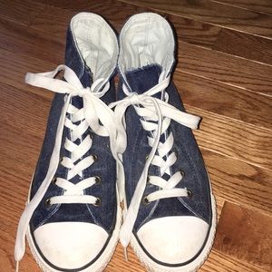 Denim high top converse